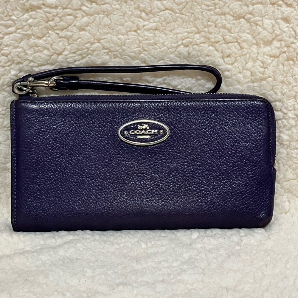 Coach Deep Purple Leather Wristlet